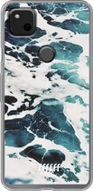 Google Pixel 4a Hoesje Transparant TPU Case - Waves #ffffff