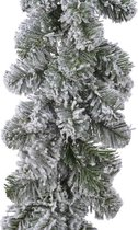 1x Groene dennen guirlandes / dennenslingers met sneeuw 270 x 30 cm - Kerstslingers / dennen slingers