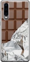 Huawei P30 hoesje - Chocoladereep - Soft Case Telefoonhoesje - Print / Illustratie - Bruin