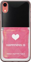 iPhone XR hoesje siliconen - Nagellak - Soft Case Telefoonhoesje - Print / Illustratie - Transparant, Roze