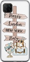 Huawei P40 Lite hoesje - Where to go next | Huawei P40 Lite  case | Siliconen TPU hoesje | Backcover Transparant