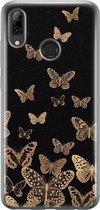 Huawei P Smart 2019 hoesje - Vlinders - Soft Case Telefoonhoesje - Print / Illustratie - Zwart