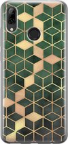 Huawei P Smart 2019 hoesje - Groen kubus - Soft Case Telefoonhoesje - Print / Illustratie - Groen