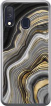 Leuke Telefoonhoesjes - Hoesje geschikt voor Samsung Galaxy A40 - Marble agate - Soft case - TPU - Print / Illustratie - Goud