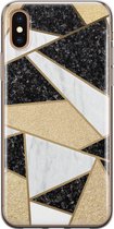 iPhone XS Max hoesje siliconen - Goud abstract - Soft Case Telefoonhoesje - Print / Illustratie - Transparant, Goud