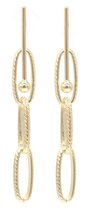 Dielay - Oorbellen met Schakels - Oorhangers - 7 cm - Goudkleurig
