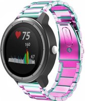 Stalen Smartwatch bandje - Geschikt voor  Garmin Vivoactive 3 stalen band - regenboog - Horlogeband / Polsband / Armband