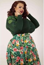 Voodoo Vixen - Curve Ivy Green Leaf Cardigan - 3XL - Groen