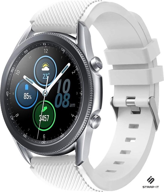 Strap-it Samsung Galaxy Watch 3 45mm siliconen bandje - wit | bol.com