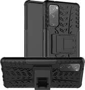 Coverup Rugged Kickstand Back Cover - Geschikt voor Samsung Galaxy S20 FE Hoesje - Zwart