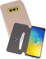 Slim Folio Case - Book Case Telefoonhoesje - Folio Flip Hoesje - Geschikt voor Samsung Galaxy S10e - Goud