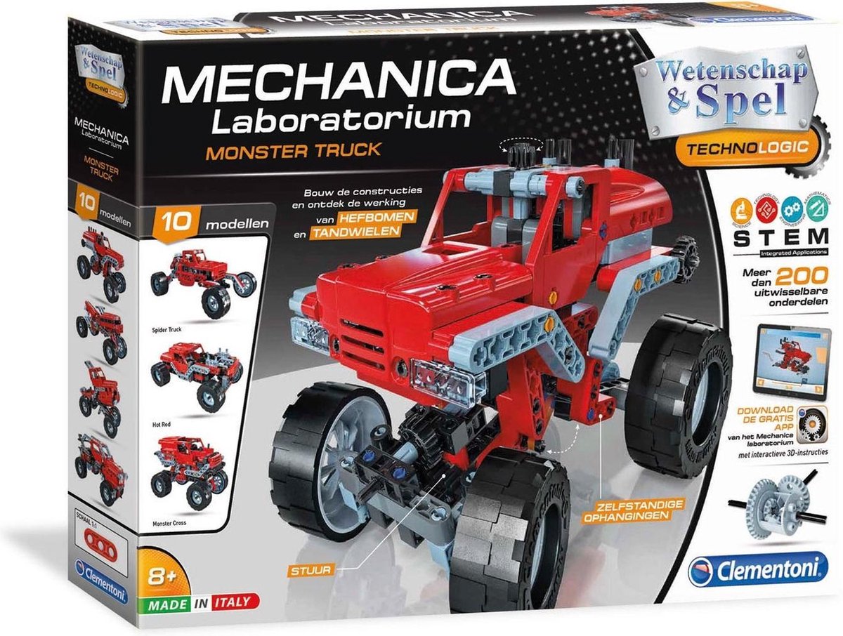 Clementoni - Motocross 8 jaar - mechanische bouwset voor kinderen met