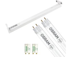 LED TL Armatuur met T8 Buis - OSRAM SubstiTUBE Value EM 865 - Aigi Dybolo - 60cm Dubbel - 15.2W - Helder/Koud Wit 6500K