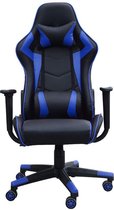 Goets - Game Stoel - Gaming Stoel - Gaming Chair - Blauw - Bureaustoel Met Nekkussen & Verstelbaar Rugkussen - Instelbare Zithoogte - Gamestoel Lewis