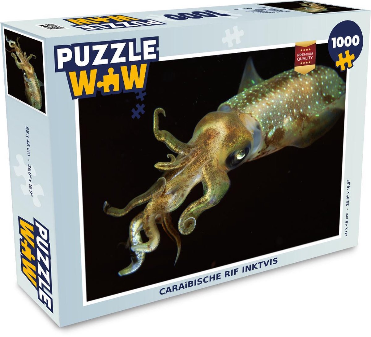 Puzzel Inktvis - Vis - Zwart - Legpuzzel - Puzzel 1000 stukjes volwassenen  | bol.com