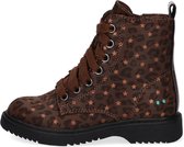 Bunnies JR 220941-718 Meisjes Biker Boots - Bruin/Print - Imitatieleer - Veters