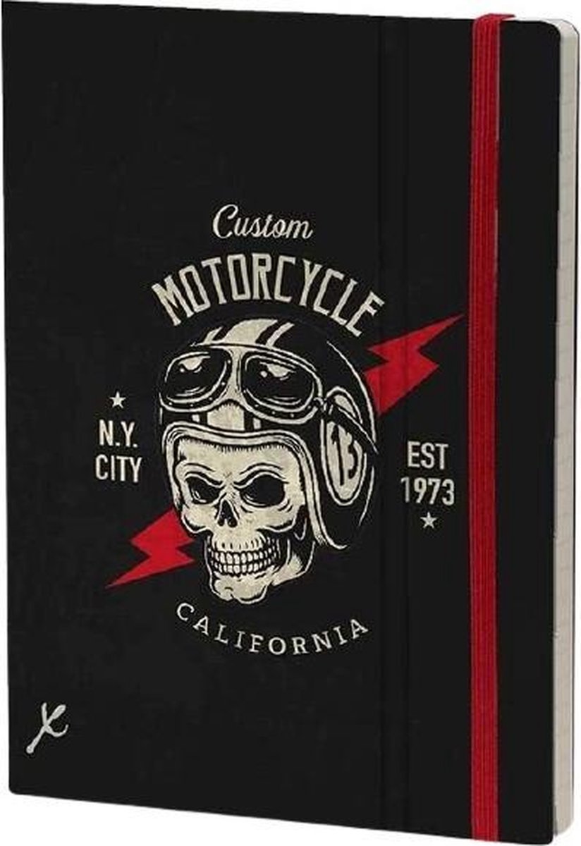 Stifflexible Notitieboek Motorcycle 21 X 15 Cm Karton/papier Zwart