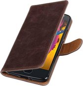 Wicked Narwal | Premium TPU PU Leder bookstyle / book case/ wallet case voor Motorola Moto G5s Mocca