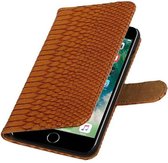 Wicked Narwal | Snake bookstyle / book case/ wallet case Hoes voor iPhone 7/8 Plus Bruin