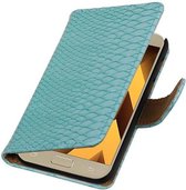 Wicked Narwal | Snake bookstyle / book case/ wallet case Hoes voor Samsung Galaxy A3 2017 A320F Turquoise