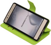 Wicked Narwal | Cross Pattern TPU bookstyle / book case/ wallet case voor Huawei P9 Plus Groen