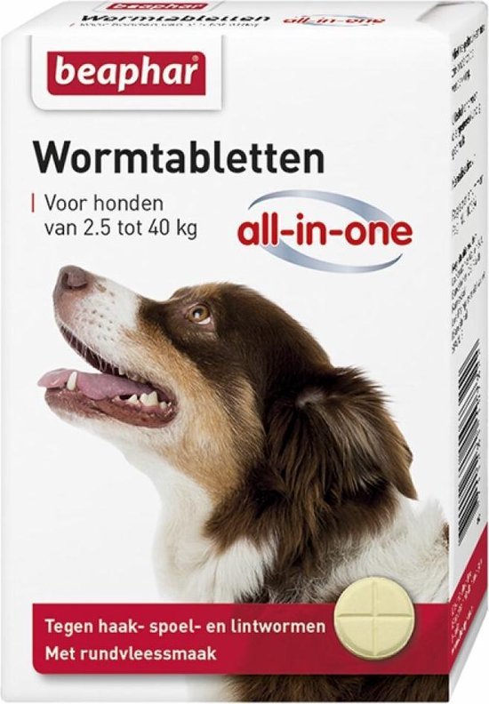 Beaphar All In One Ontwormingsmiddel - Hond 2.5-40 kg - 4 Tabletten