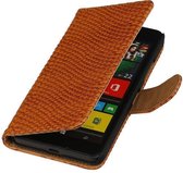 Wicked Narwal | Snake bookstyle / book case/ wallet case Hoes voor Microsoft Microsoft Lumia 640 Bruin