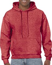 Gildan Zware Blend Volwassen Unisex Hooded Sweatshirt / Hoodie (Heide Sport Scarlet Rood)