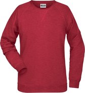 James and Nicholson Dames/dames Raglan Sweatshirt met lange mouwen (Karmijnrood Melange)