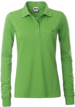 James and Nicholson Ladies / Ladies Vêtements de travail Polo de poche à manches longues (vert citron)