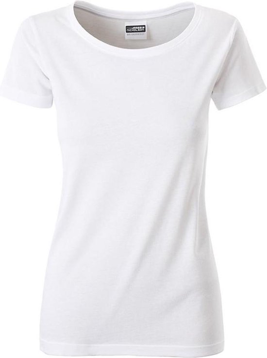 James and Nicholson Dames/dames Basic Organic Katoenen T-Shirt (Wit)