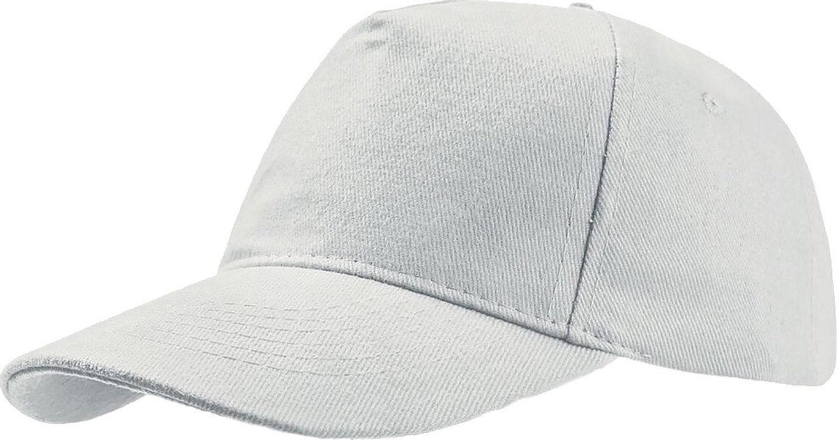 Atlantis Liberty Five Buckle Heavy Brush Cotton 5 Panel Cap (Wit)