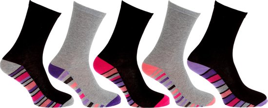 BundleMall Streep Lange Gebreide Handschoenen Knie Hoge Streep Sokken Leggings Party Kostuum Accessoire 2 Paar Set, Zwart/paars, one size