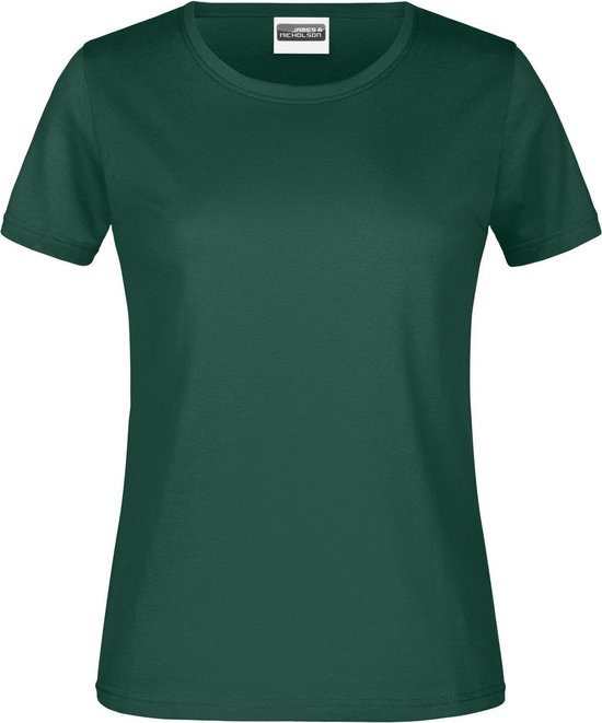 James And Nicholson Dames/dames Ronde Hals Basic T-Shirt (Donkergroen)
