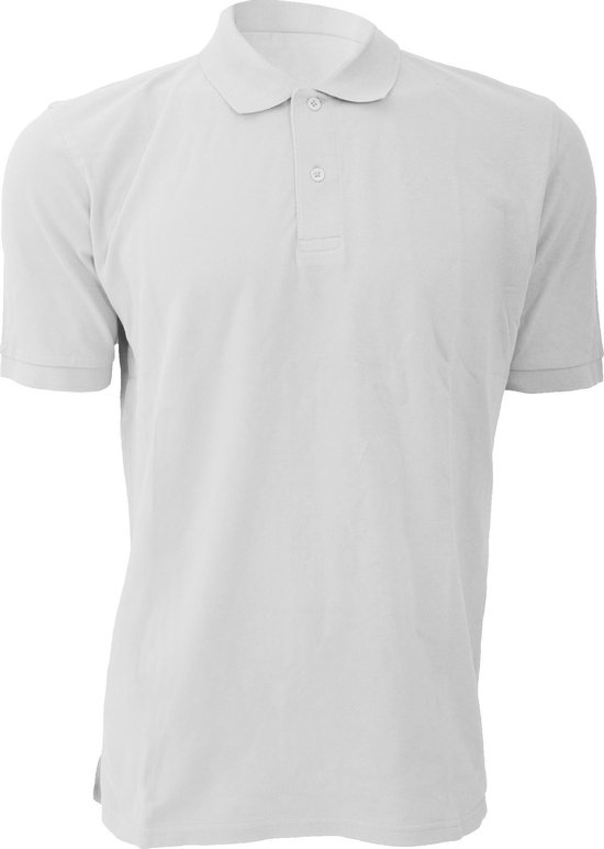 Russell Heren 100% Katoenen Korte Mouw Poloshirt (Wit)