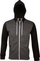 SOLS Zilveren Unisex Sweatshirt met volledige ritssluiting / Hoodie (Houtskool mergel)