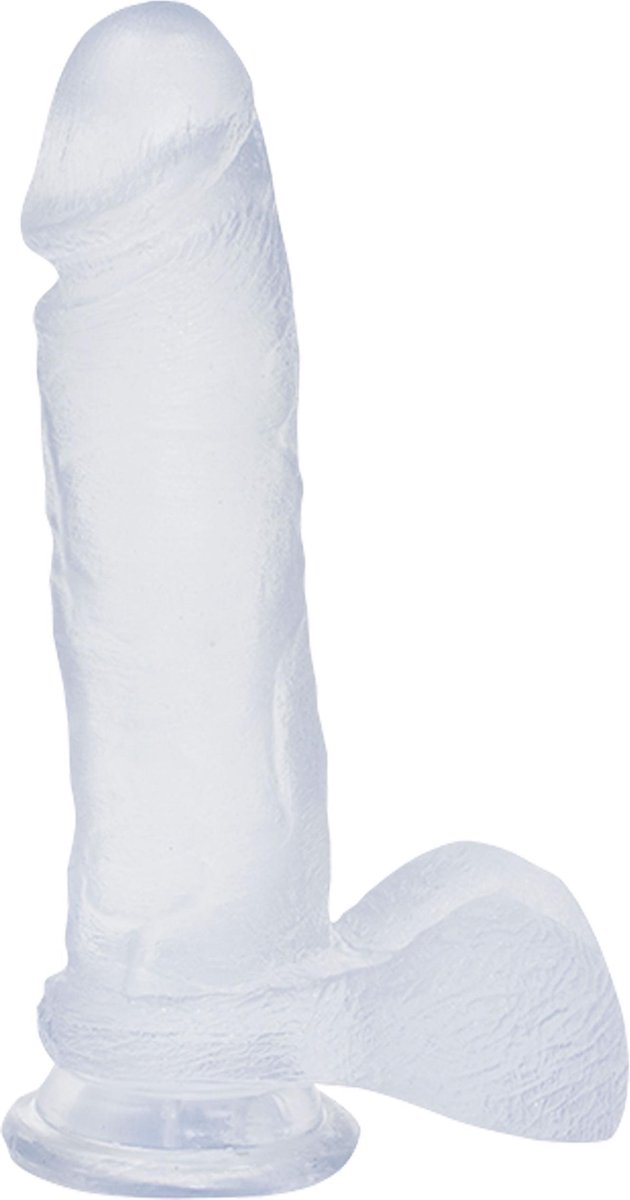 8 Inch Realistic Cock with Balls - Clear