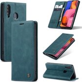 Portemonnee Hoesje Samsung Galaxy A20s Retro Wallet Case - Blue