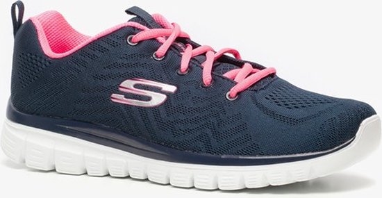 Skechers You Spirit Dames Sneakers – Navy/Hot Pink – Maat 36