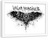 Foto in frame , Valar Morghulis , Game of Thrones , 100x70cm , zwart wit , wanddecoratie