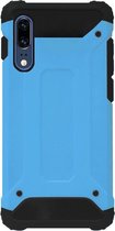 WLONS Rubber Kunststof Bumper Case Hoesje Geschikt Voor Huawei P20 - Blauw