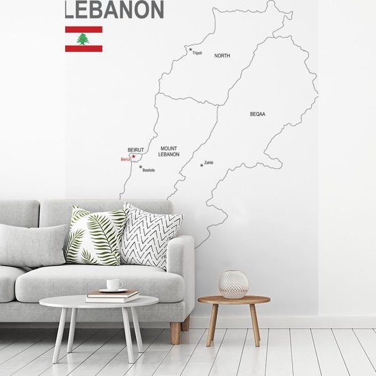 Papier peint photo peint vinyle - Illustration du Liban et de ses provinces  largeur... | bol.com