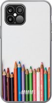 6F hoesje - geschikt voor iPhone 12 - Transparant TPU Case - Pencils #ffffff