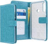 Huawei P40 Lite E Bookcase hoesje - CaseBoutique - Effen Turquoise - Kunstleer