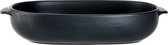 1x Zwarte ovenschalen 24 x 15,4 x 5,3 cm - Ovaal - Klassieke braadsledes - Ovenschotel schalen - Bakvorm/braadslede