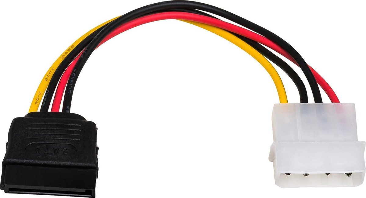 Akyga Molex Naar Sata Adapterkabel (F) 0,15M Ak-Ca-17 Voor Computervoeding