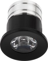 LED Veranda Spot Verlichting - 3W - Warm Wit 3000K - Inbouw - Dimbaar - Rond - Mat Zwart - Aluminium - Ø31mm - BES LED