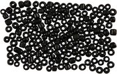 Rocailles, d 3 mm, afm 8/0 , gatgrootte 0,6-1,0 mm, mat zwart, 25 gr/ 1 doos