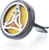 Auto Parfum set - Tinnen Yoga Chakra - Auto Luchtverfrisser - 30mm