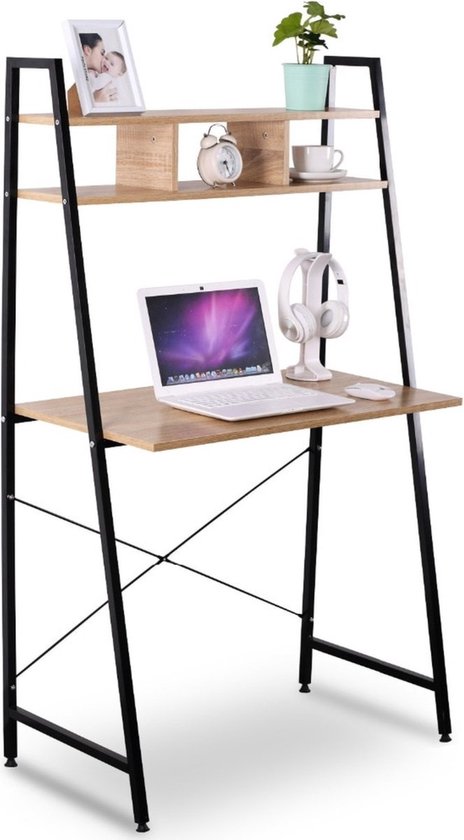 COSTWAY Schrijfbureau computertafel, multifunctionele tafel met een